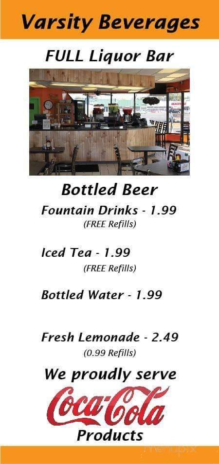 The Varsity Grille - Opelousas, LA menu_pic