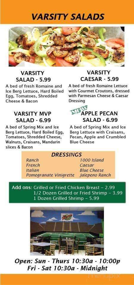 The Varsity Grille - Opelousas, LA menu_pic
