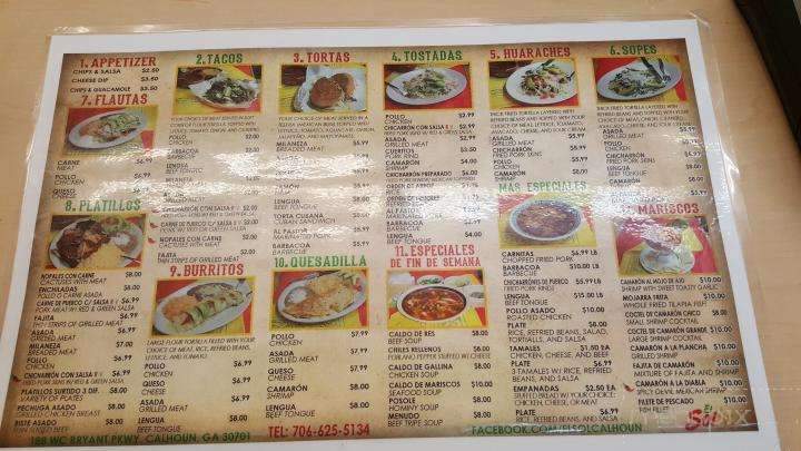 El Sol Hispanic Grocery Restaurante - Calhoun, GA menu_pic