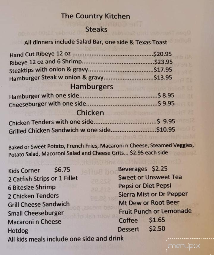 Country Kitchen - Barnesville, GA menu_pic