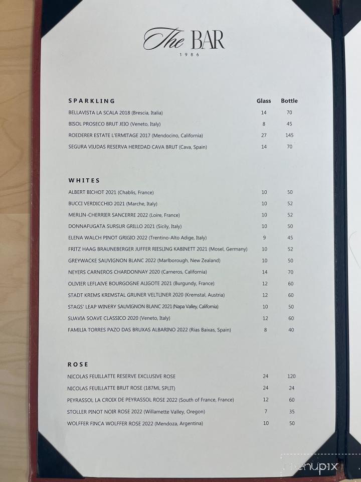 Wine Bar 1986 - New York, NY menu_pic
