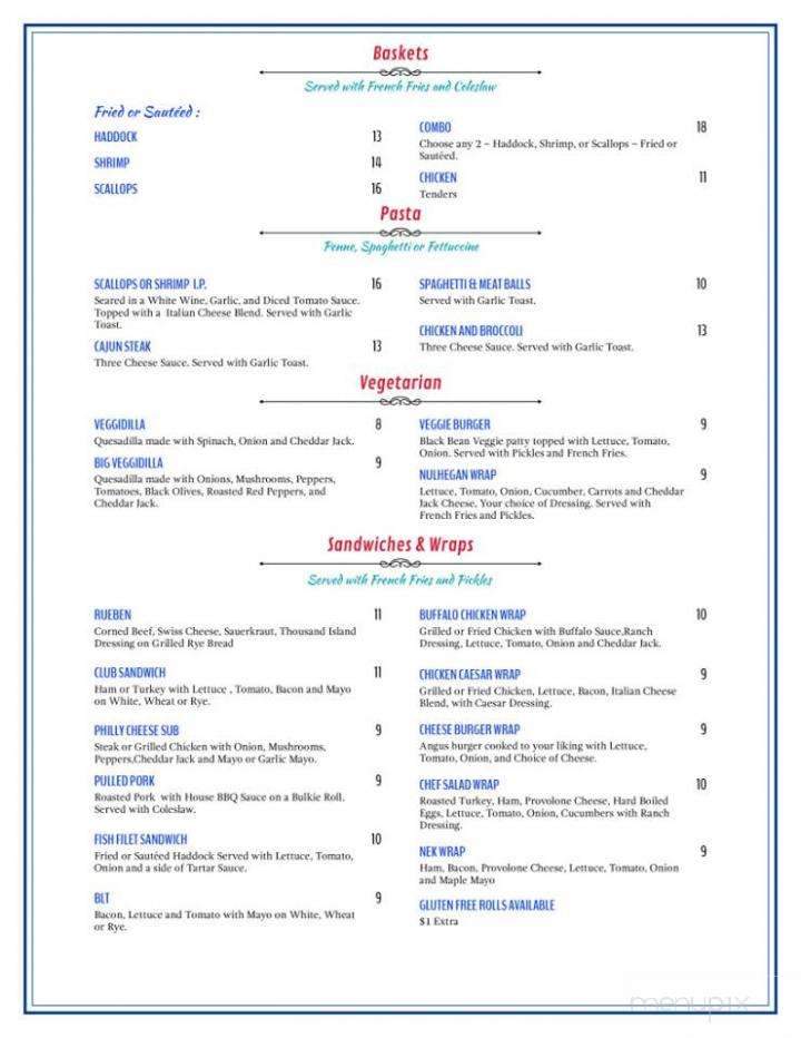 KT Rays - Island Pond, VT menu_pic
