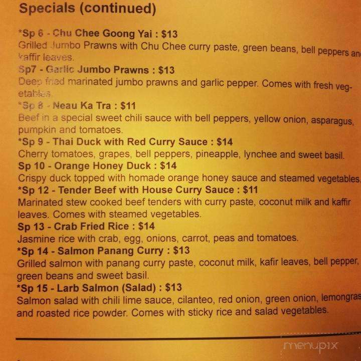Ploy's Thai Food - Portland, OR menu_pic