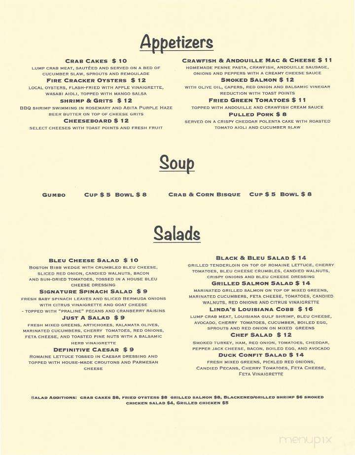 Mac's on Boston Street - Covington, LA menu_pic