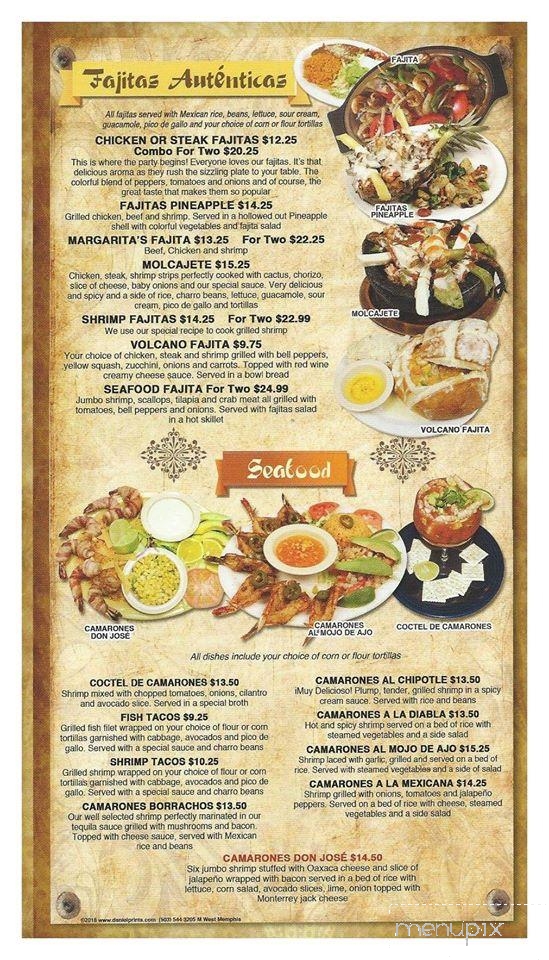Margaritas Mexican Restaurant - West Memphis, AR menu_pic