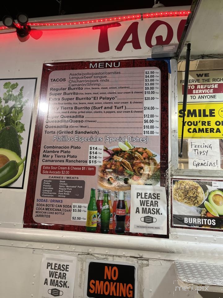 Taqueria El Pelayo - Vallejo, CA menu_pic