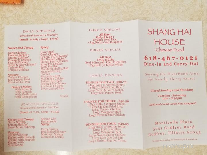 Shang Hai House Chinese Food - Godfrey, IL menu_pic