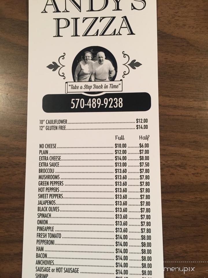 Andy's Pizza - Peckville, PA menu_pic