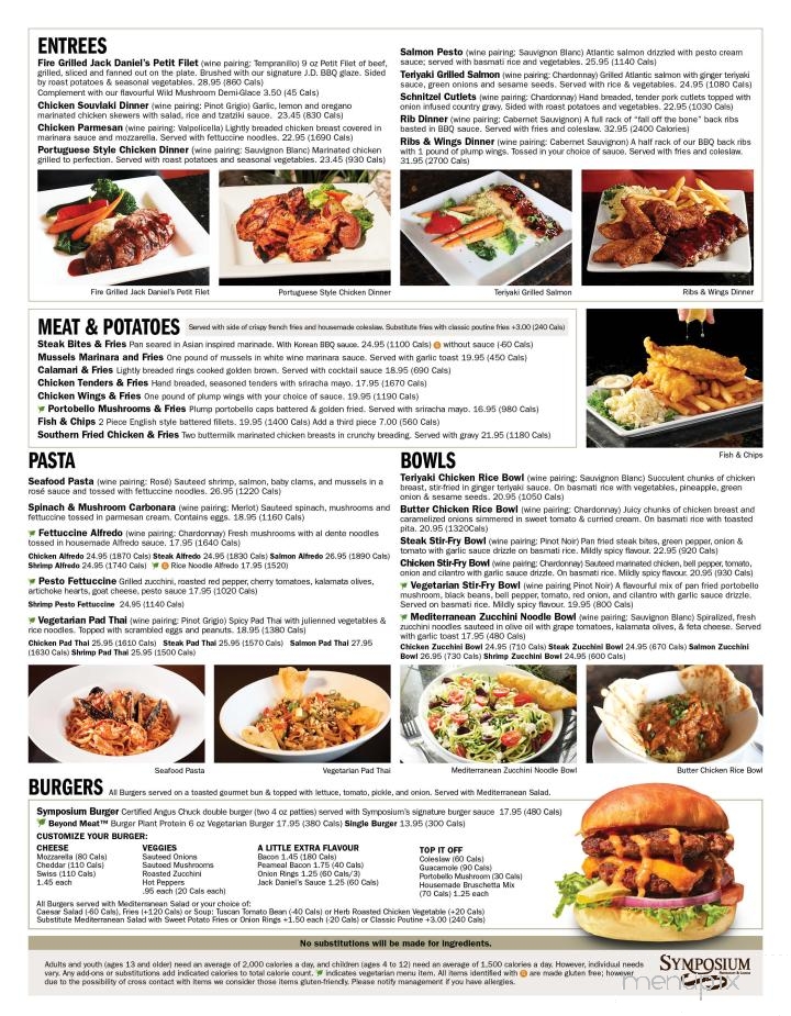 Symposium Cafe Restaurant Whitby - Whitby, ON menu_pic