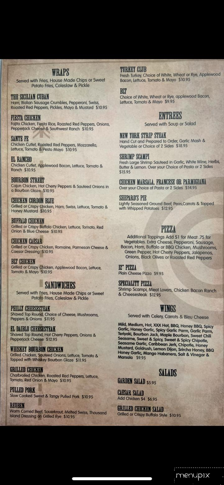 Whiskey Ally's - Newburgh, NY menu_pic