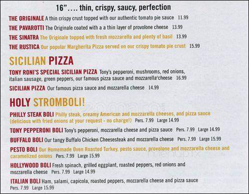 Tony Roni's Conshohocken - Conshohocken, PA menu_pic