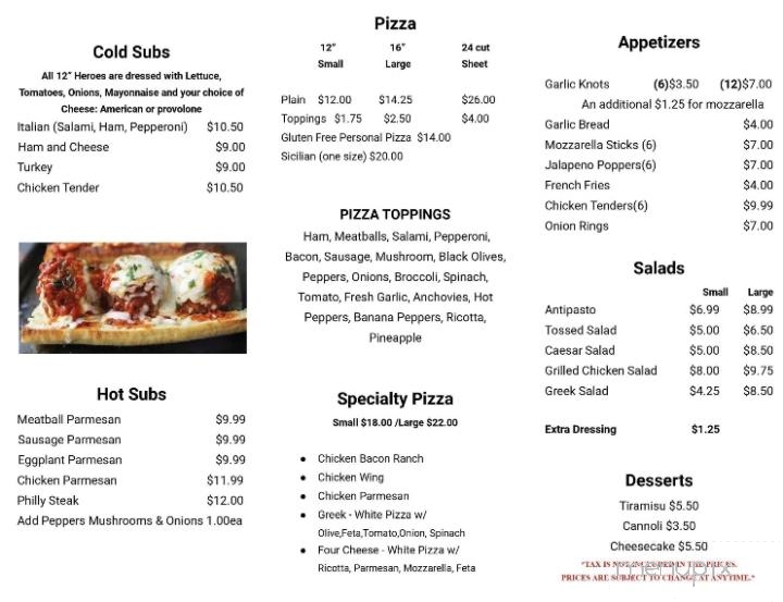 Francesca's Pizzeria & Restaurant - Delhi, NY menu_pic
