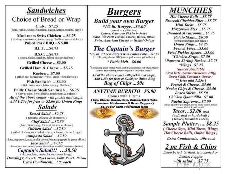 Captain's Quarters Lounge - Burton, MI menu_pic