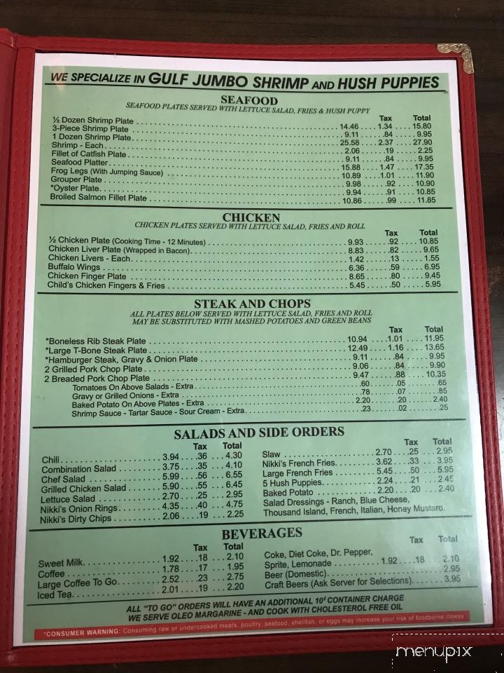 Nikki's Drive Inn - Chattanooga, TN menu_pic