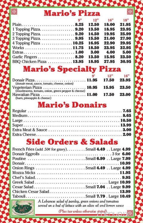 Mario's Pizza & Donair - Colchester, NS