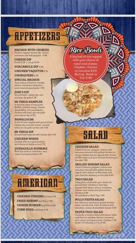 Mi Finca Mexican Restaurant - Wallace, NC menu_pic