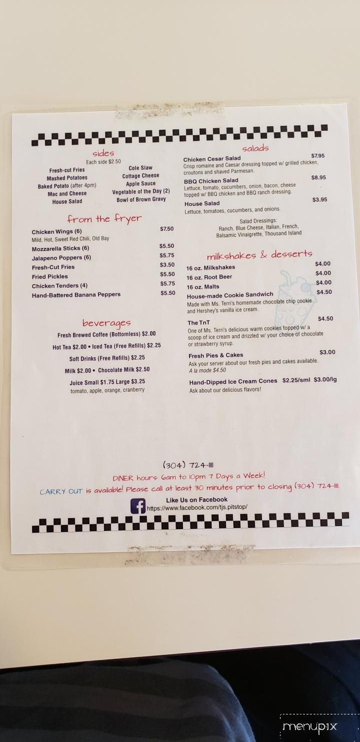 TJ's Pit Stop - Charles Town, WV menu_pic