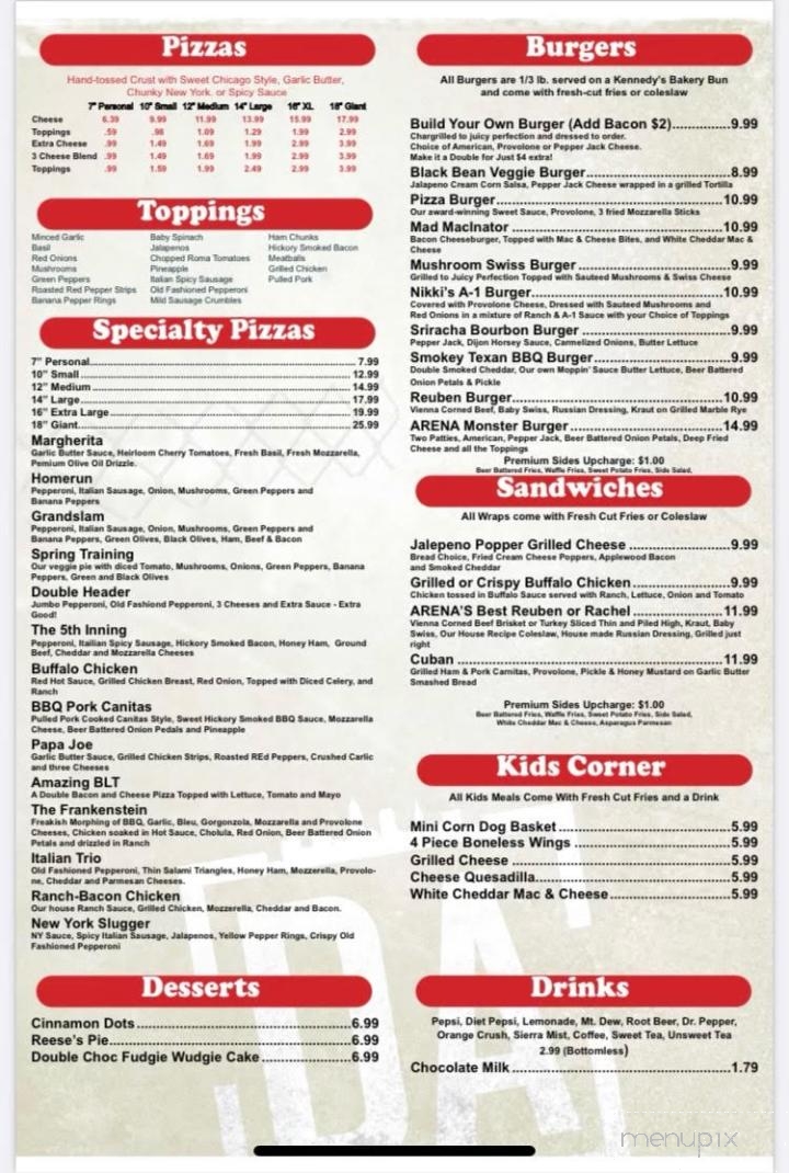 Downtown Arena - Cambridge, OH menu_pic