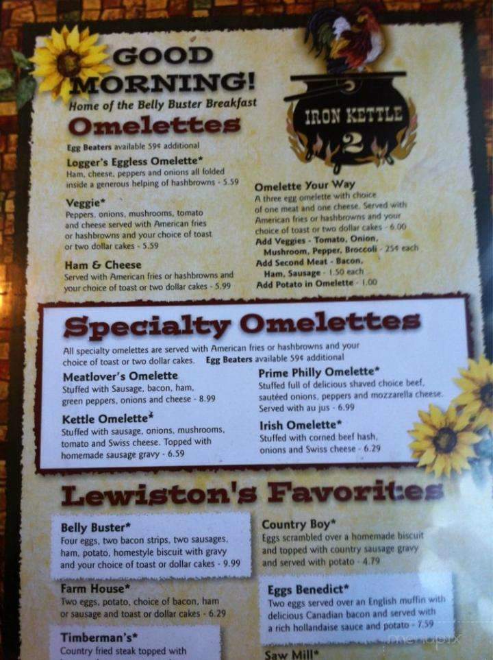Iron Kettle - Lewiston, MI menu_pic