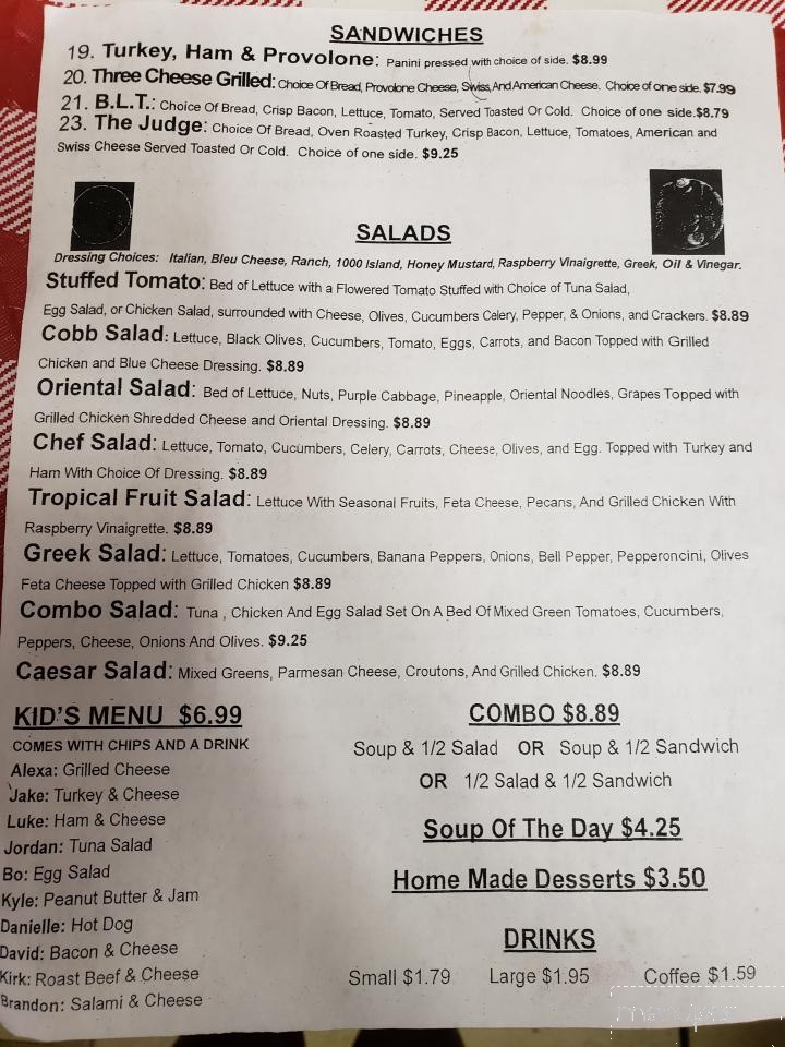 Oak Street Deli - Arcadia, FL menu_pic
