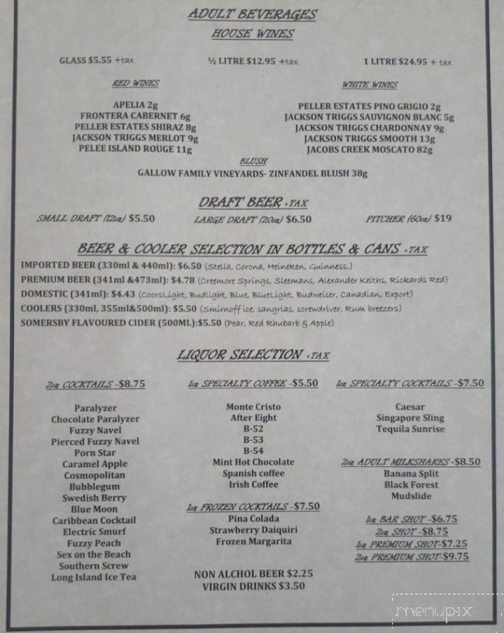 Tommy D's Restaurant & Steakhouse - Hanover, ON menu_pic