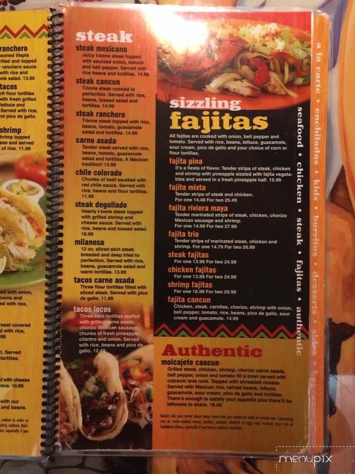 Cancun Mexican Restaurant & Cantina - Fenton, MI menu_pic