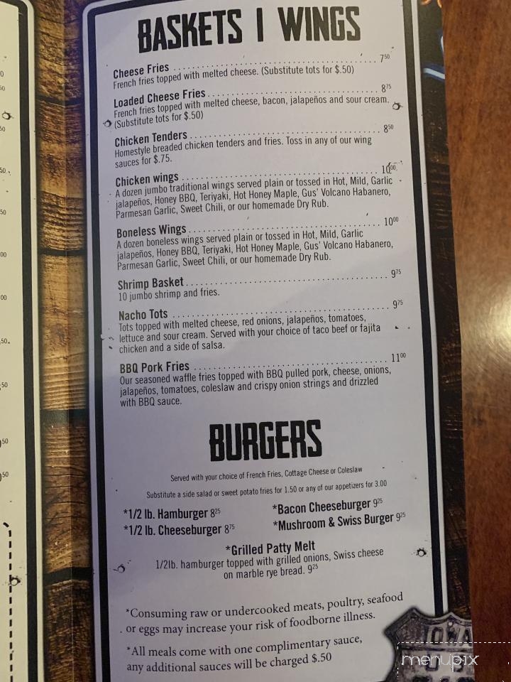 Old 218 Tap - Hills, IA menu_pic