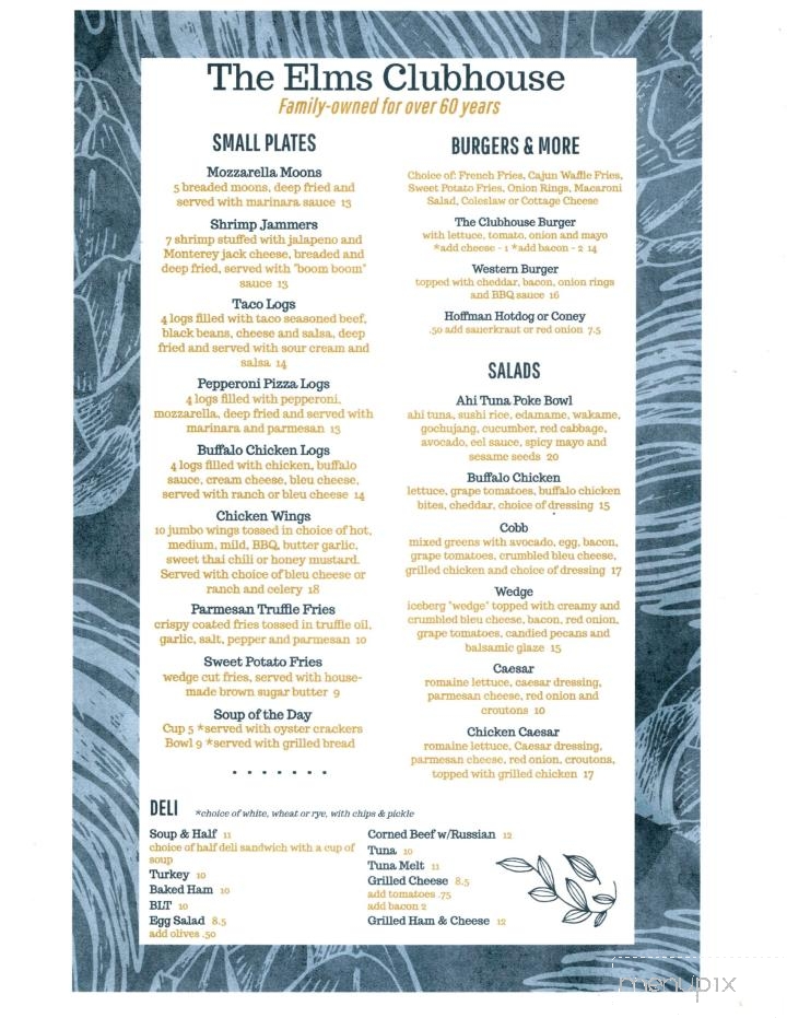 Elms Restaurant - Sandy Creek, NY menu_pic