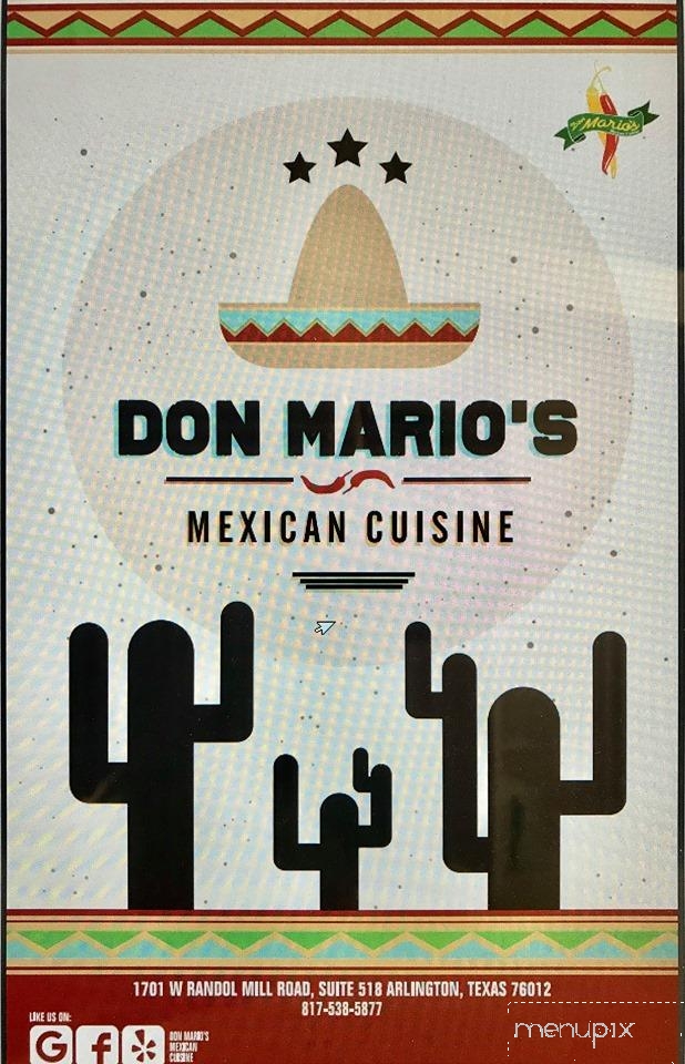 Don Mario's Mexican Cuisine - Arlington, TX menu_pic