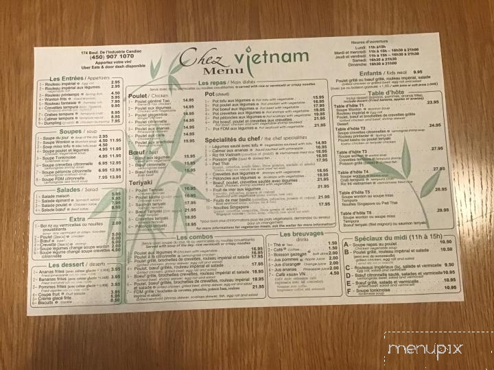 Chez Vietnam - Candiac, QC menu_pic