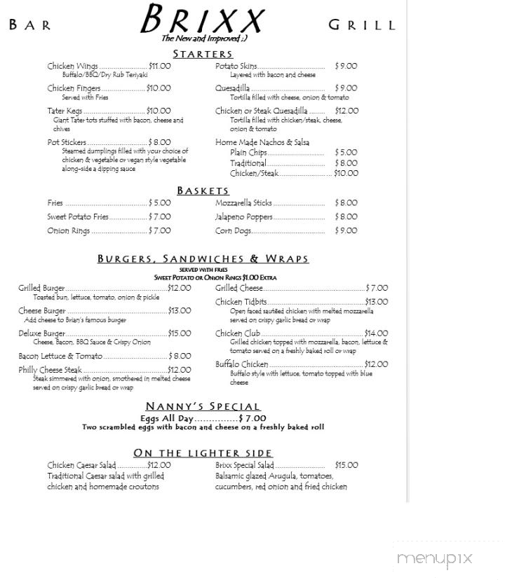 BRIXX Bar & Grill - East Meadow, NY menu_pic