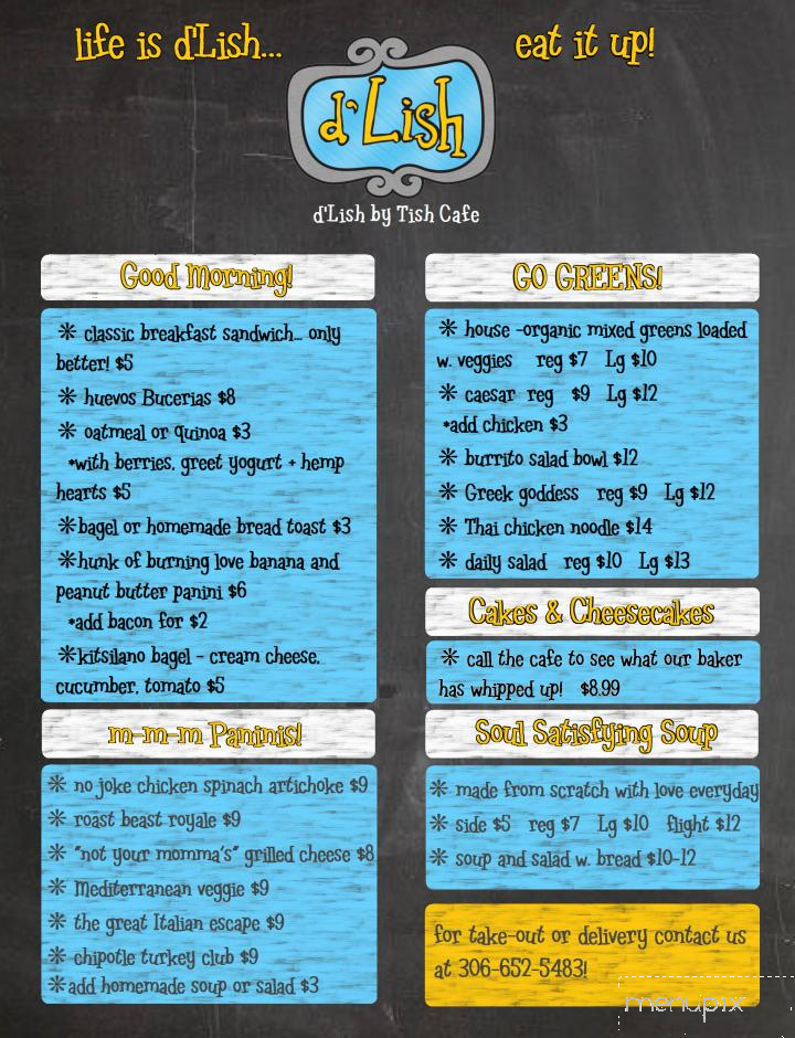 D'Lish by Tish Cafe - Saskatoon, SK menu_pic