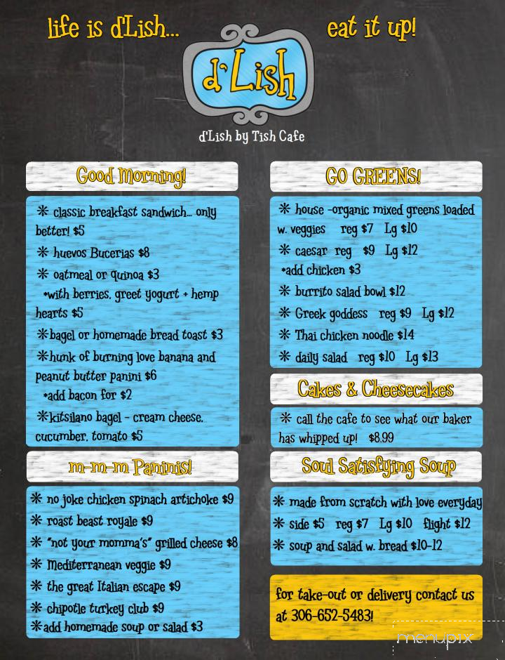 D'Lish by Tish Cafe - Saskatoon, SK menu_pic
