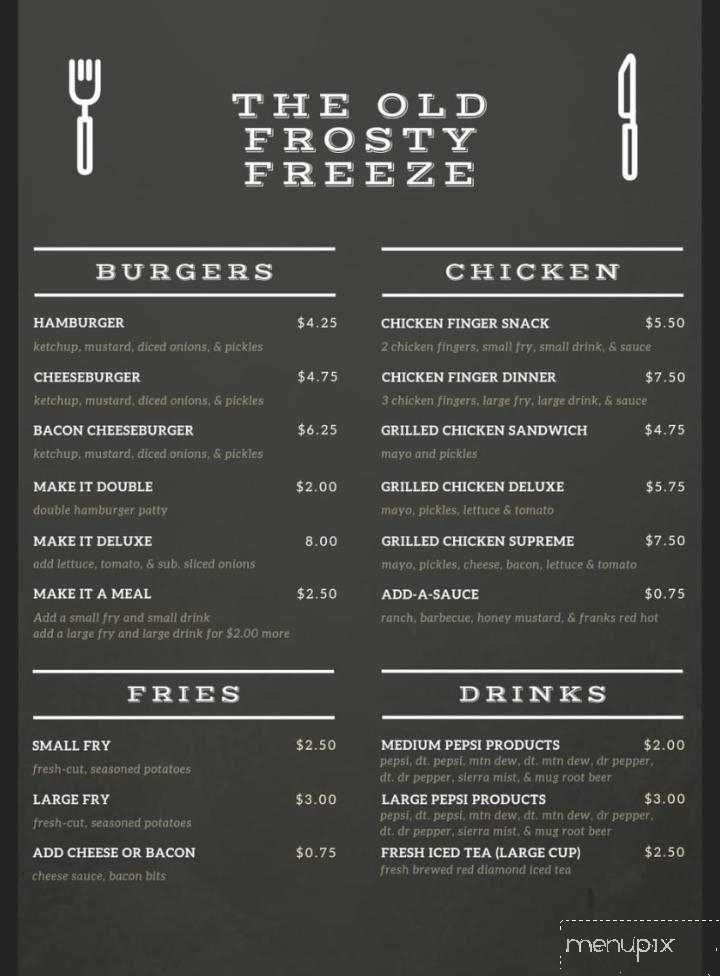 Frosty Freeze - Blountsville, AL menu_pic