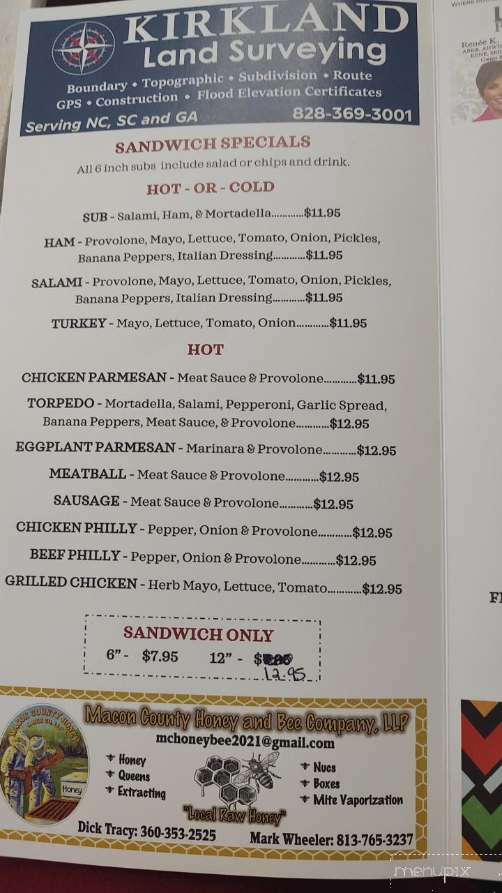 Gondolas - Franklin, NC menu_pic