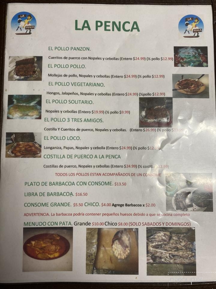 Pollos A La Penca Los 3 Amigos - Oklahoma City, OK menu_pic