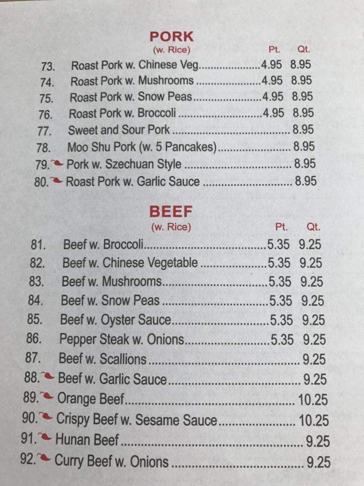 Peking Kitchen - Wingdale, NY menu_pic