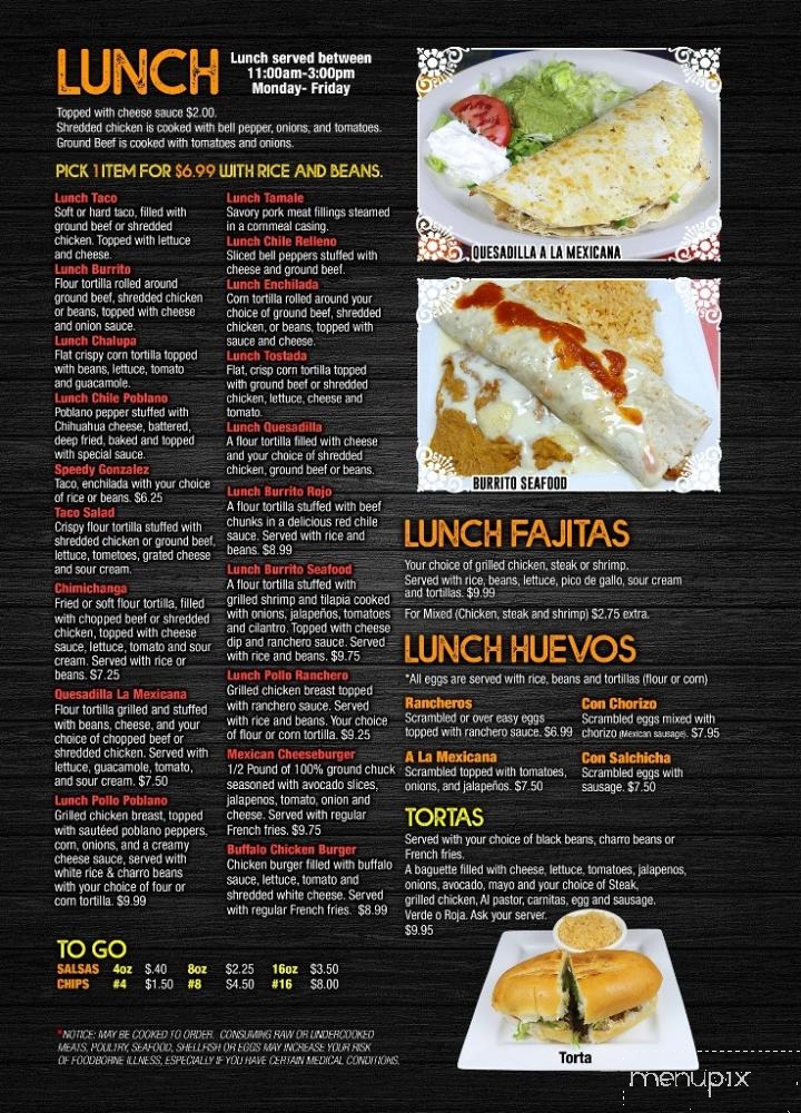 Catrinas Mexican Bar & Grill - Gainesville, GA menu_pic