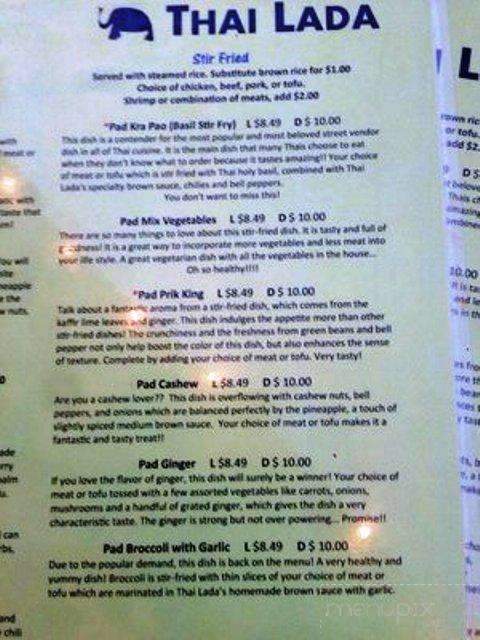 Thai Lada - Austin, TX menu_pic
