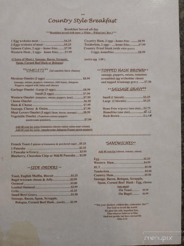 C & S Diner - Elkton, VA menu_pic