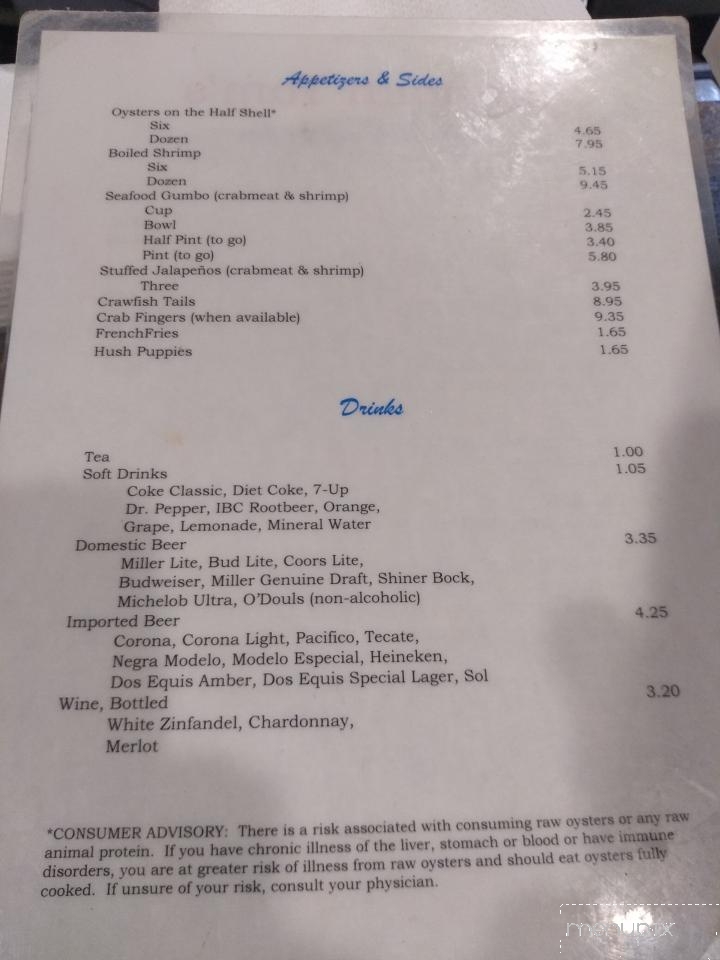 Captain Tom's Seafood & Oyster - Katy, TX menu_pic