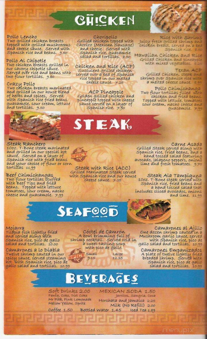 El Bigotes Mexican Grill - Abingdon, VA menu_pic