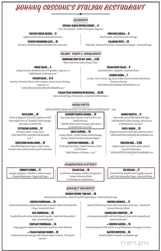 Johnny Cascone's - Overland Park, KS menu_pic