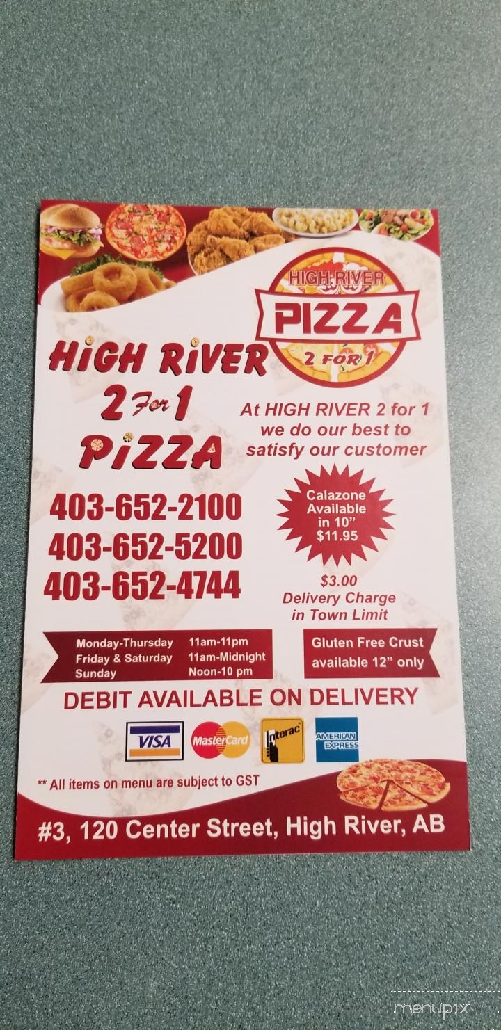 High River 2 for 1 Pizza - High River, AB menu_pic