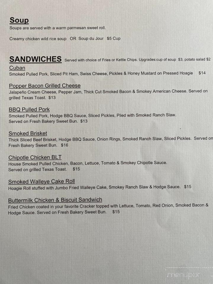 The Hodge Lodge - Center City, MN menu_pic