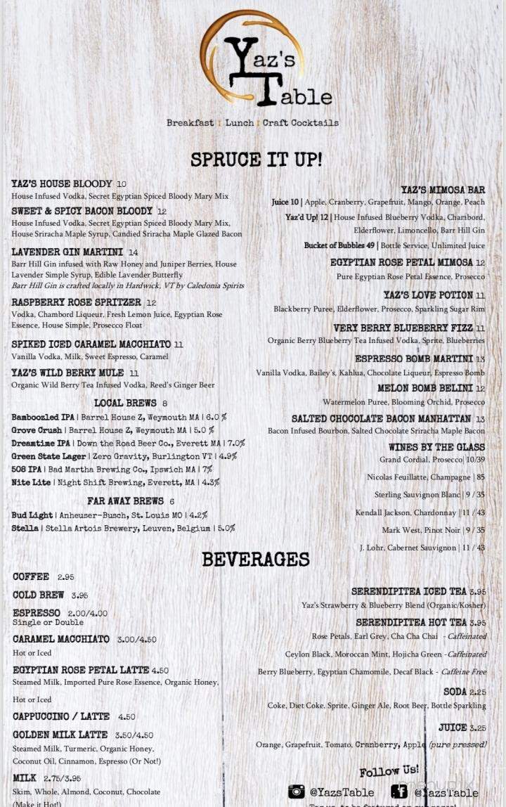 Yaz's Table - Abington, MA menu_pic