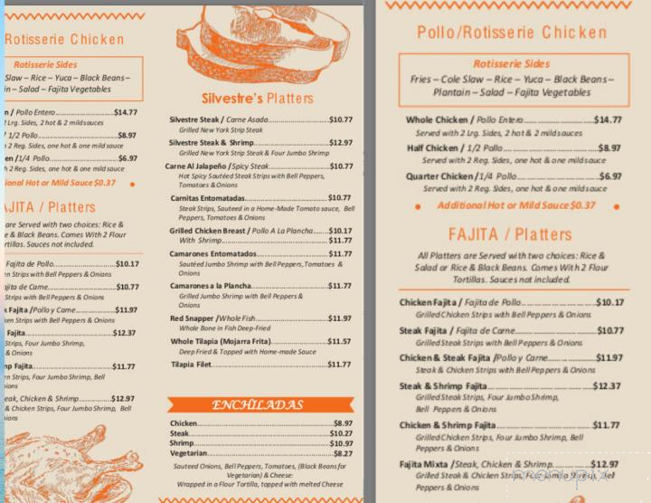 Pollos Silvestres - Hyattsville, MD menu_pic
