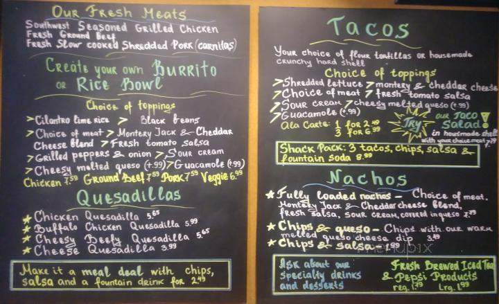 The Taco Shack - Oil city, PA menu_pic