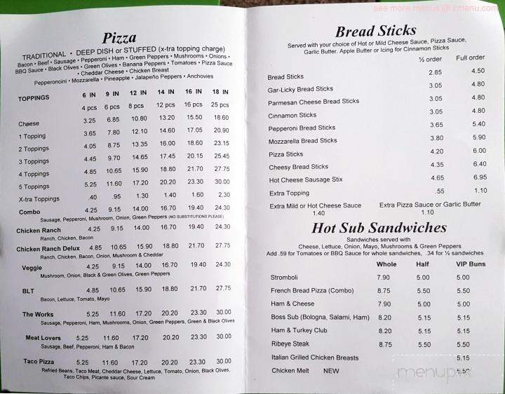 Faytastic Pizza - Shoals, IN menu_pic