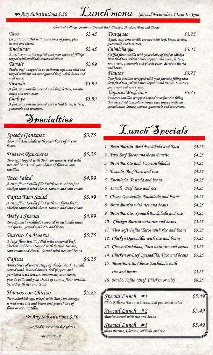 La Huerta - Fayetteville, AR menu_pic